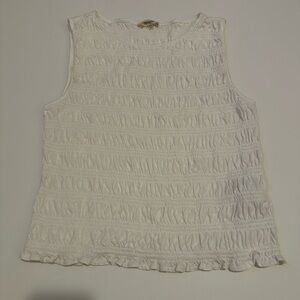 Madewell Ruched White Tank Top Size Medium